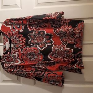 39 - Scoop Jeweled Neck Floral Blouse